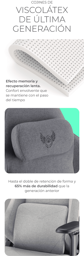 Cojines de viscol&aacute;tex de memoria con confort envolvente